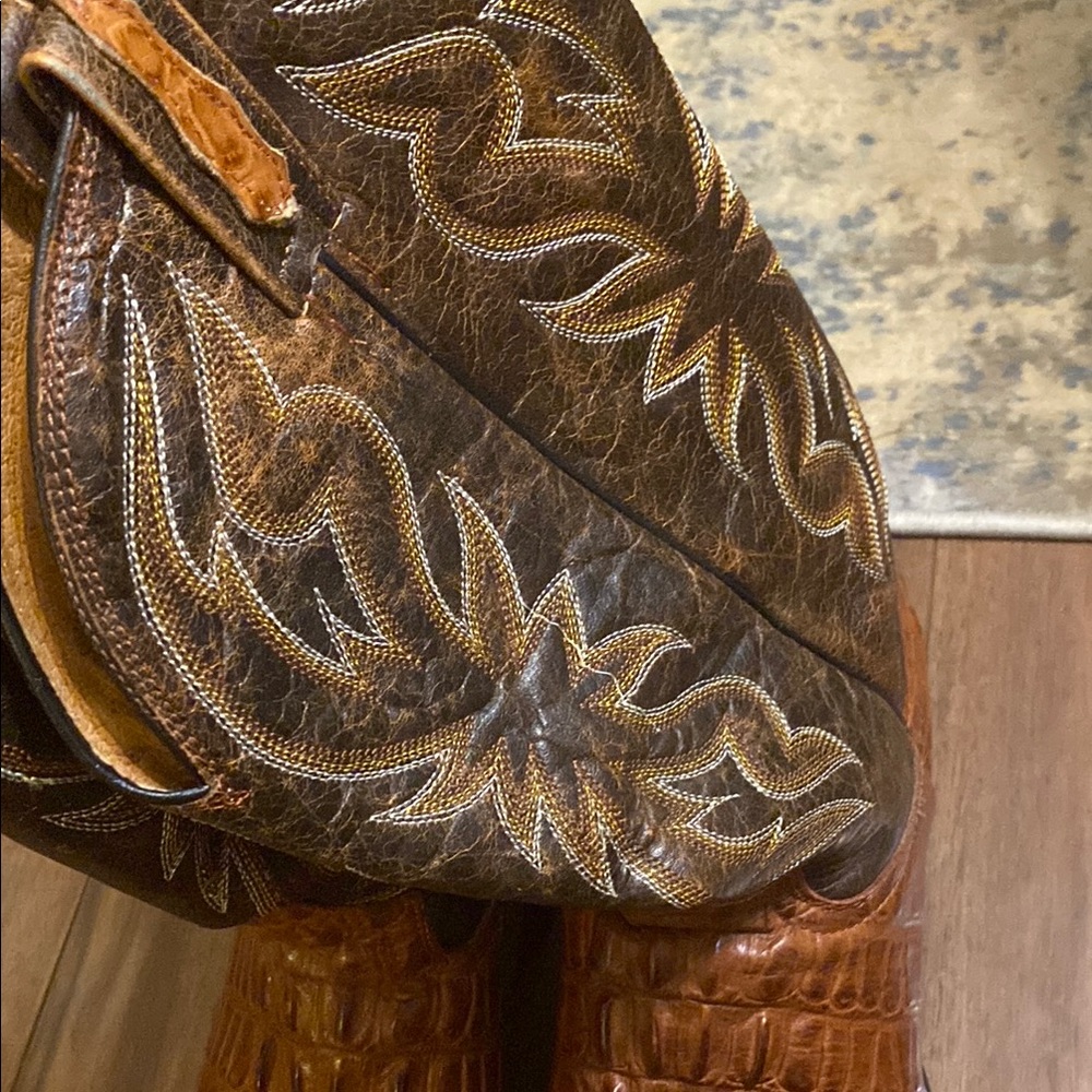 Brown Leather Cowboy Boots - Picture 6 of 9